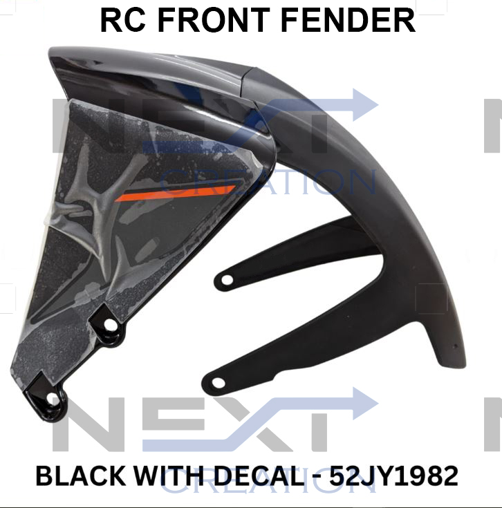 FRONT FENDER EBONY BLACK+DECAL , 52JY1982+JY181408